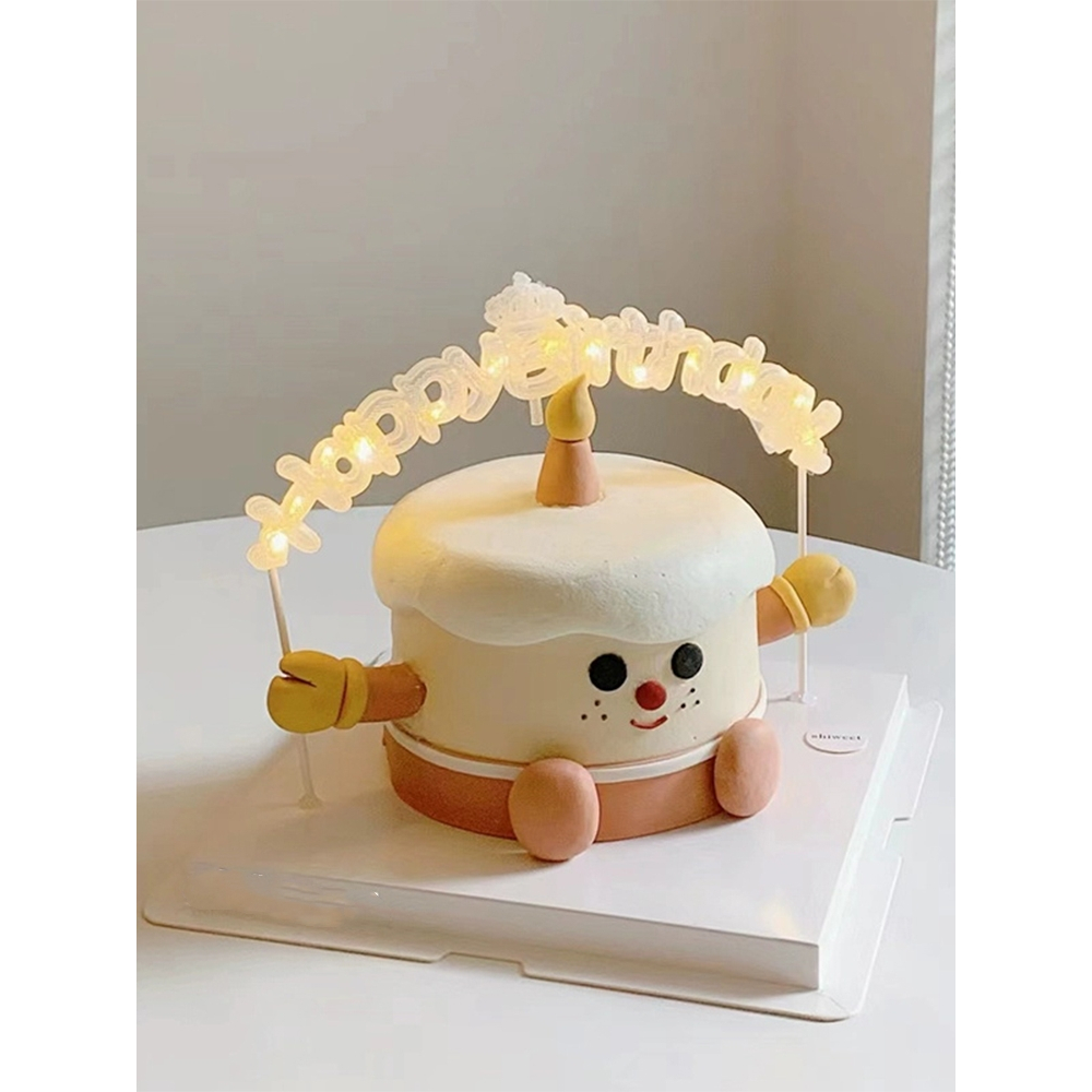 Happy Birthday Light Cake Decoration Led Lamp Baby Shower Kids First ...