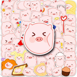 50pcs/set Peppa Pig Stickers Cute Pigs Cartoon Mobile Phone Water Cup  Notebook Suitcase Waterproof Decorative Graffiti Sticker