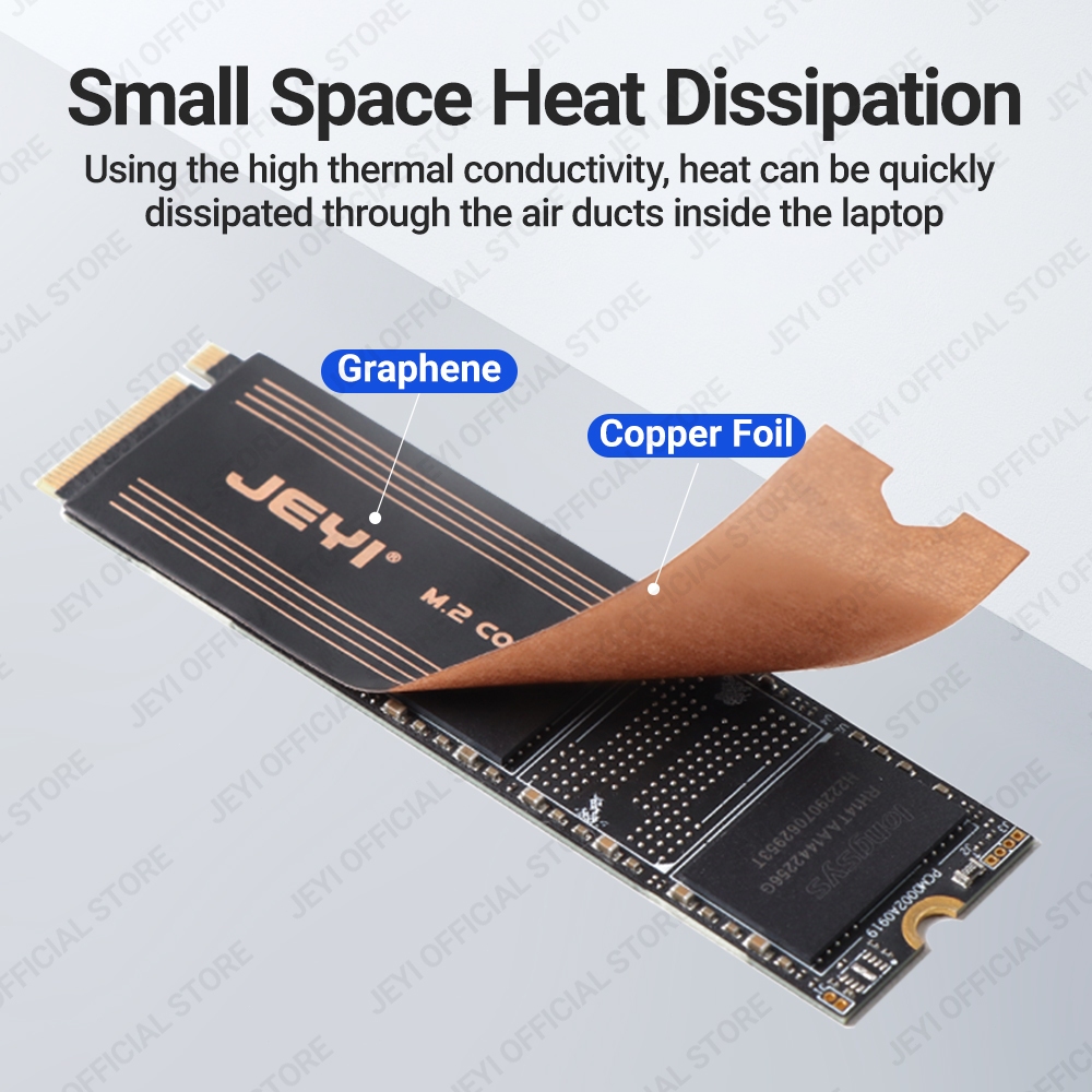 JEYI Graphene 2280 2242 2230 M.2 SSD Heatsink, Dual-Layer Graphene Heat ...