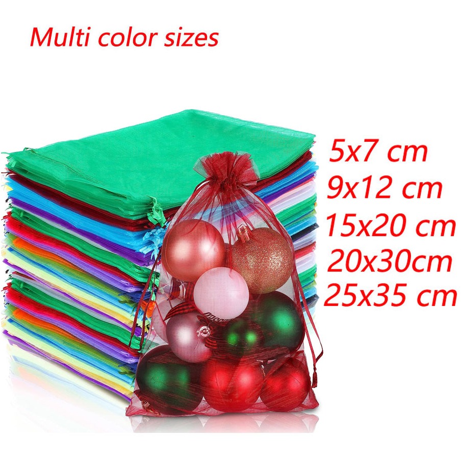 Organza Bags Sheer Drawstring Gift Bags Jewelry Pouches Wedding