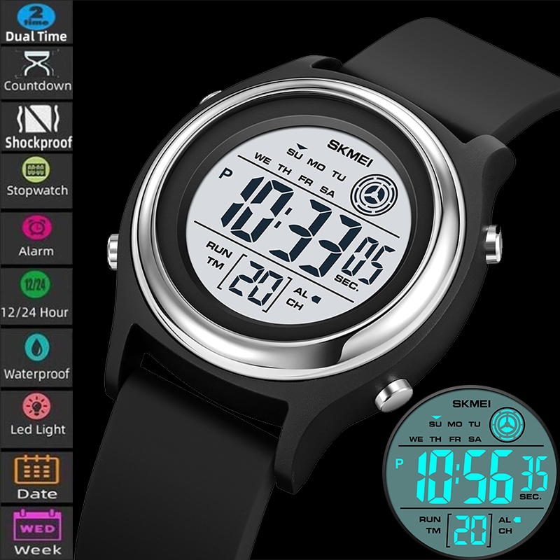 Skmei Women Shockproof Digital Sport's Watches Fashion 50M Waterproof ...