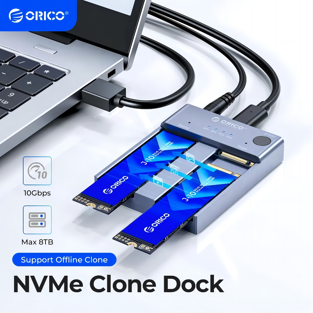 ORICO M.2 NVME SSD Enclosure Offline Clone USB C 3.1 Gen2 10Gbps For M ...