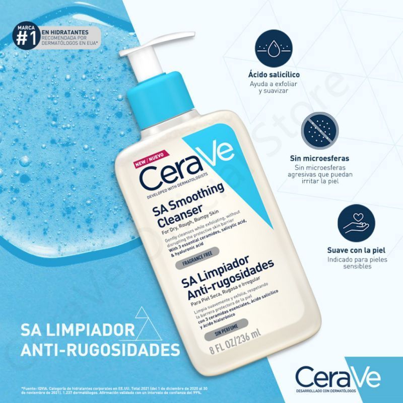 Gel Limpiador Facial CeraVe Sa Smoothing Cleanser 473 ml 