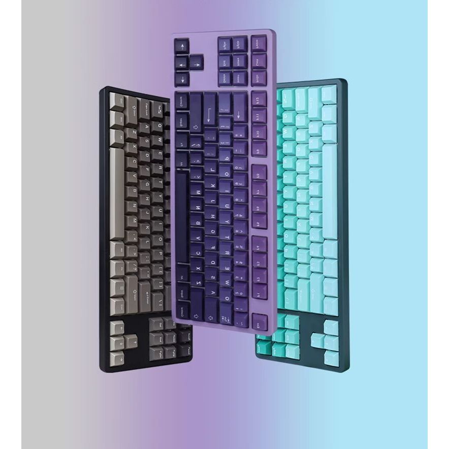 Gradient Keycaps Purple Green Brown 132 Keys PBT Double Shot Cherry ...