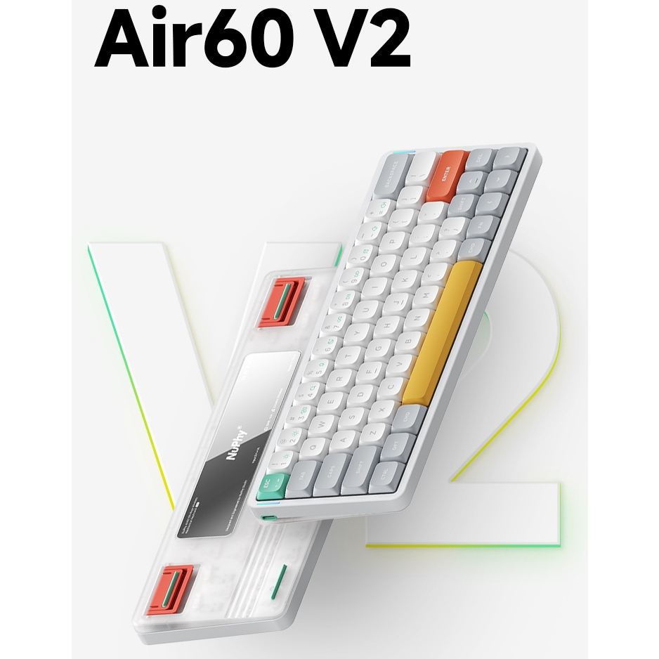 NuPhy Air60 V2 Ultra-thin Bluetooth Wireless Mechanical Keyboard 60% ...