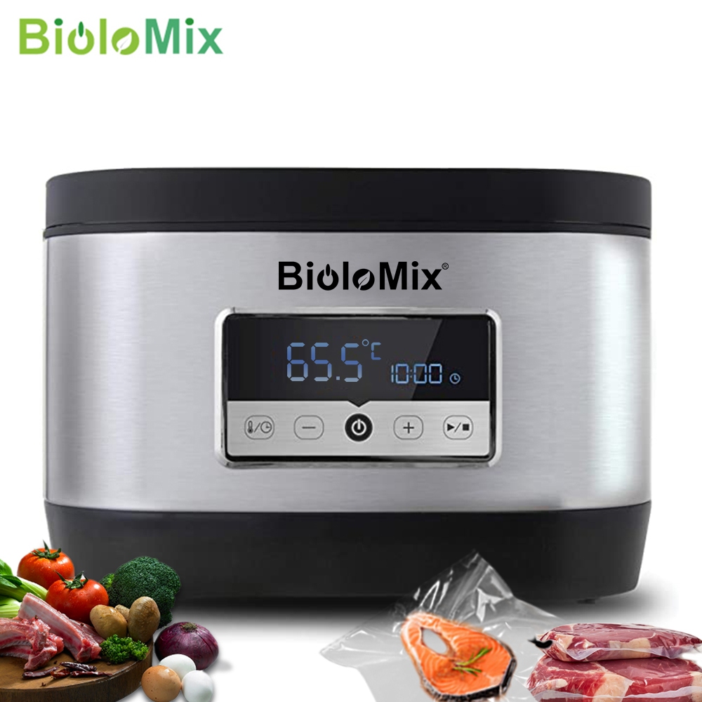 BioloMix 6th Generation Sous Vide Cooker Oven Stainless Steel Digital Electric Slow Cooker Pot Pro 8L Accurate Temperature with gift rack