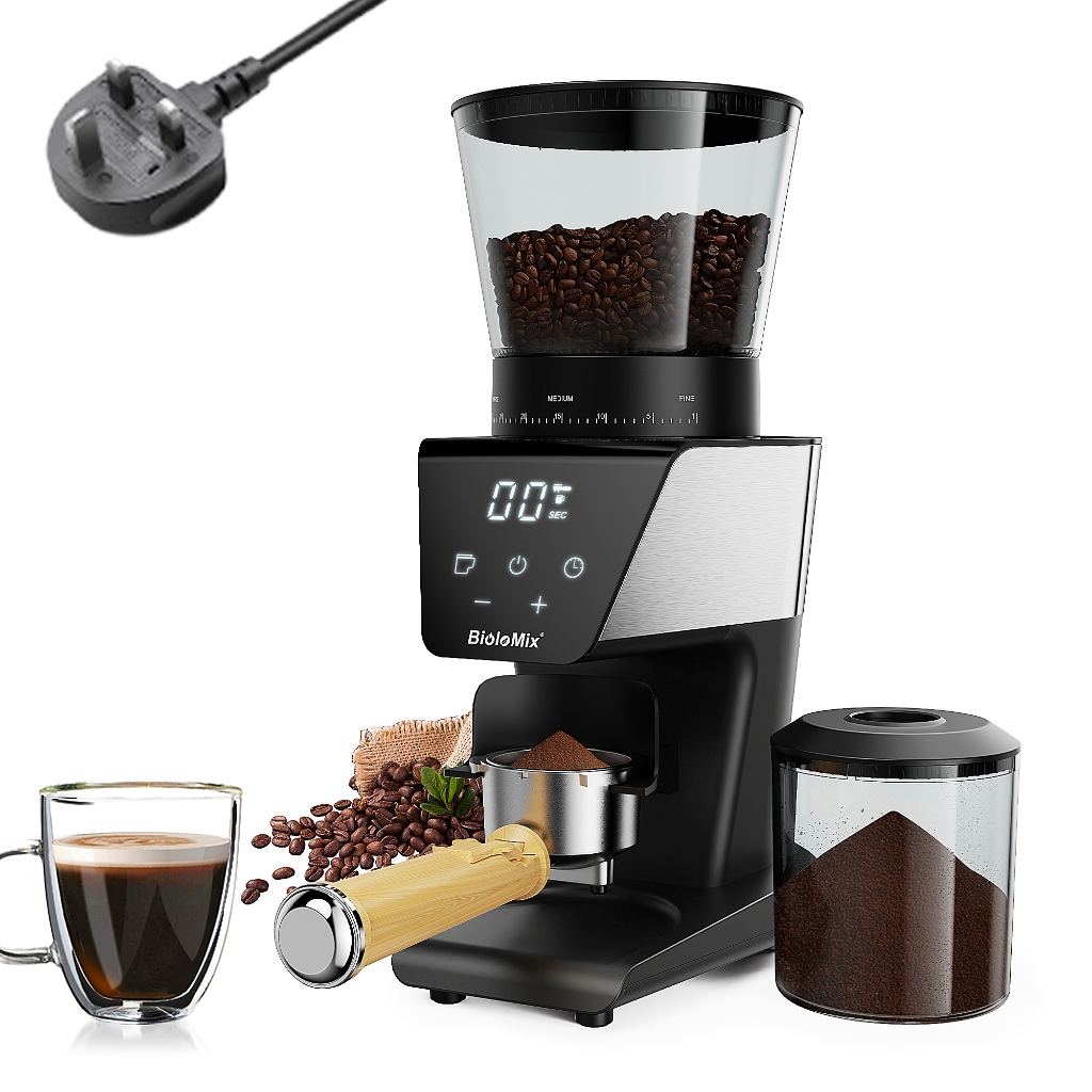 Biolomix Conical Burr Coffee Grinder with Digital Timer Display ...