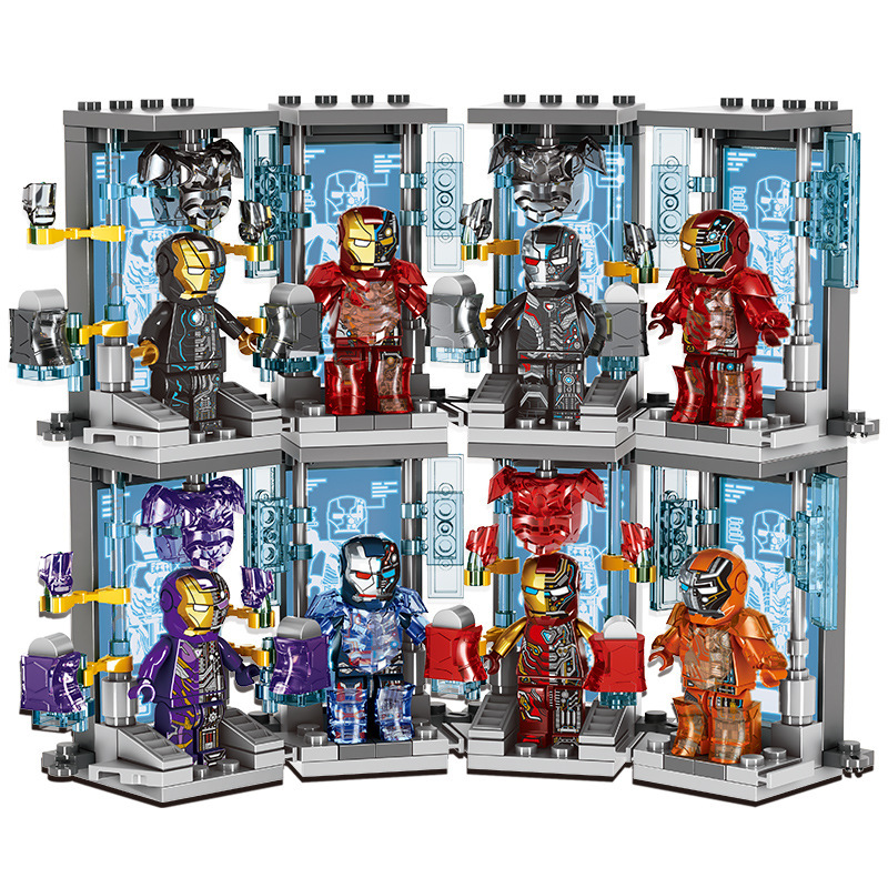 480 Piece Bricks Iron Man Hall of Armour Set Compatible Lego Marvel Super heroes Minifigures Model Building Blocks Toys Kids Boy Birthday