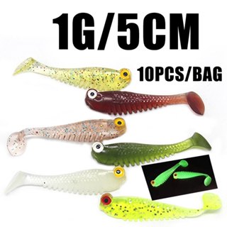 Ready Stock) 10PCS/BAG Mini Soft Plastic Fishing Lure 1G/5CM