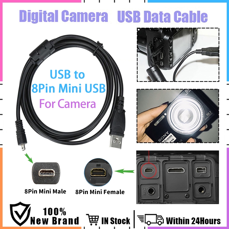 【Ready Stock】USB to 8Pin Mini USB Male Camera Data Cable for SONY