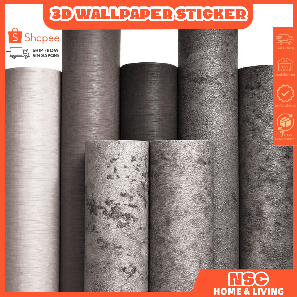 Concrete Wallpaper Self Adhesive Thickened Wall Sticker Waterproof ...