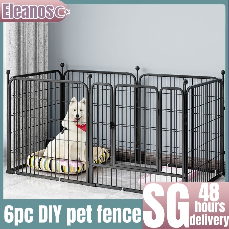 [Eleanos☪] Dog Cat Rabbit Cage DIY Modular Cage metal 6 panels pet ...