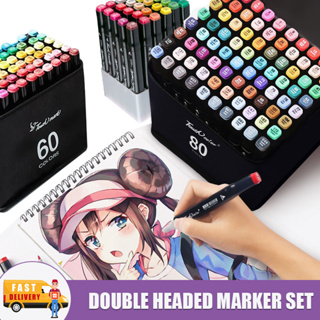 Arrtx Alcohol Markers ALP 80 Colors,Dual Tips Permanent Drawing Markers Art  Markers with Gift Box for Artists Adult Coloring Illustration, Design,  Anime, Comic
