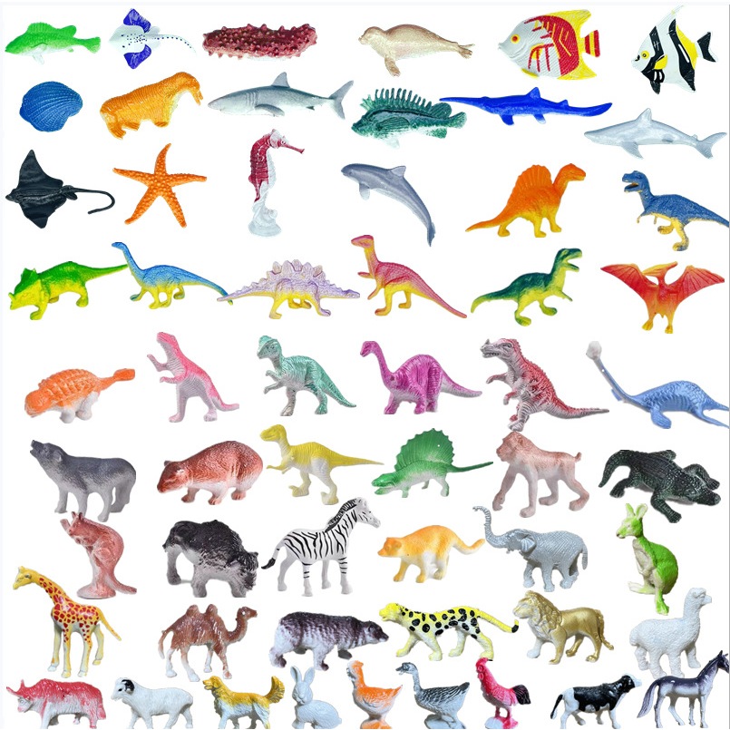 12PCS 69 Styles PVC Dinosaur 3D Animal Insect Models Children's ...
