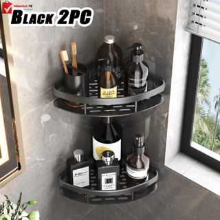 Corner Bathroom Shelves with Hooks Wall Mounted Kitchen Bathroom Racks  Shower Shampoo Holder Bathroom Organizer Punch Free in 2023