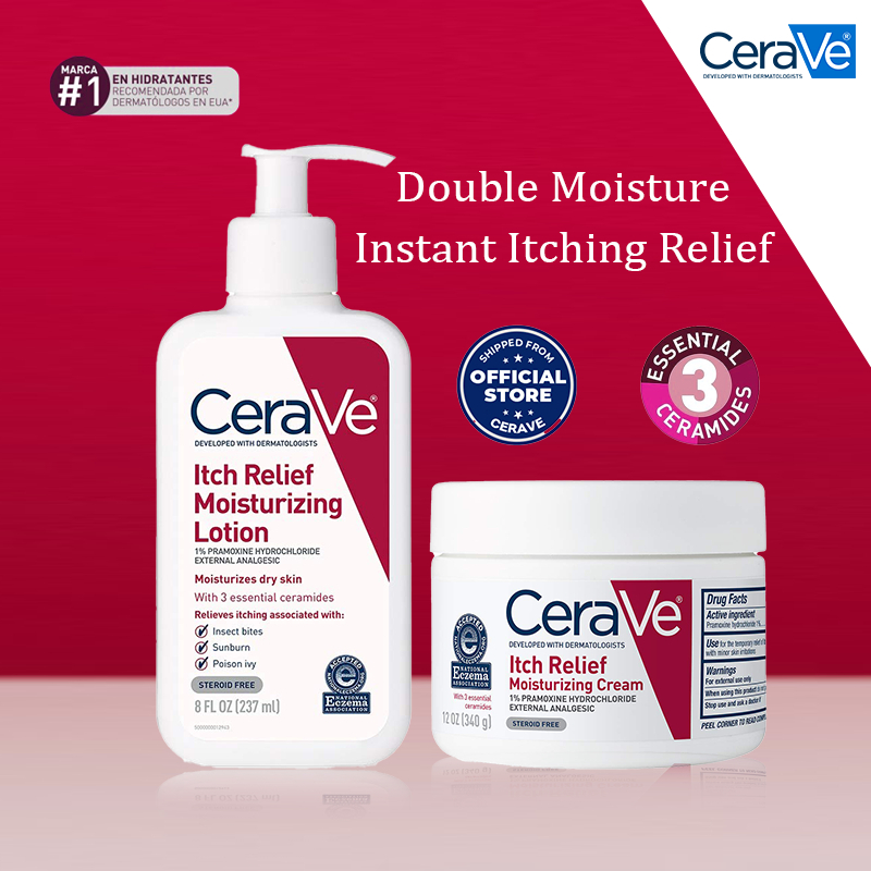 Cerave Itch Relief Moisturizing Cream For Eczema Itchi Skin Ceramide Moisturizer Lotion Shopee 1357