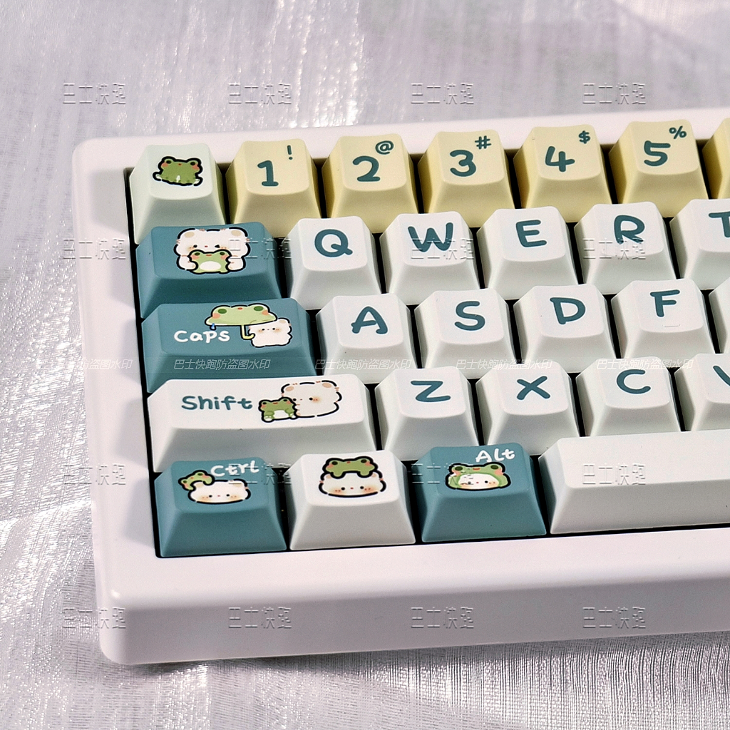 Little Frog Keycaps Cherry Profile Cartoon Cute PBT Dye Sub Mechanical ...