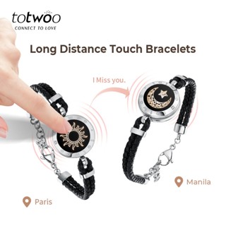 TOTWOO long distance touch bracelet with light up and vibration, promise  bracelet for couple and couple bracelet for lover / long distance  relationship gifts for smart bracelet