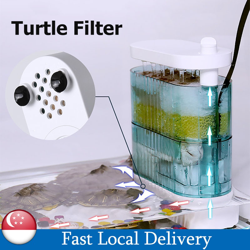 【SG STOCK】 Turtle Filter Low Water Level for Turtle Tank, Bottom ...