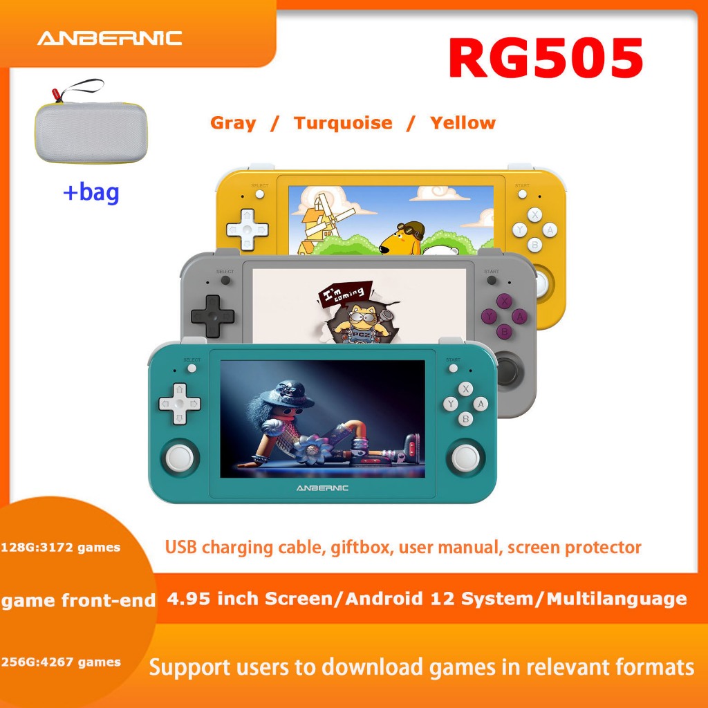 ANBERNIC RG505 Game Console Android 12 4GB LPDDR4X, 128GB TF Card