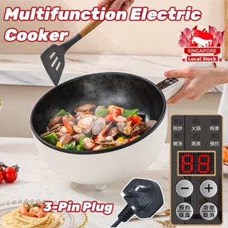 UK plug electric frying pan household frying pan multi-functional electric  boiling pot large capacity 4.5L electric hot pot frying cooking boiling  shabu one pot dormitory