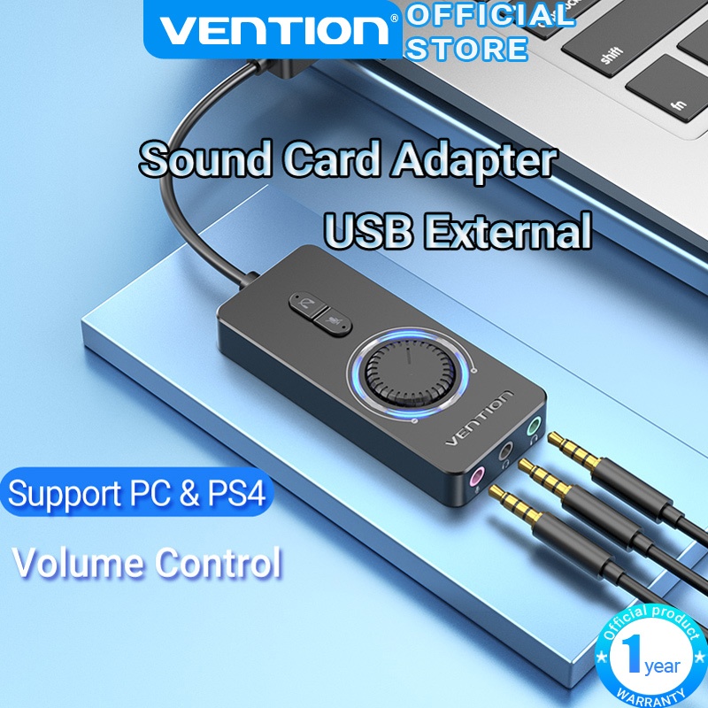 Vention Sound Card USB External Stereo Sound Adapter with Volume ...