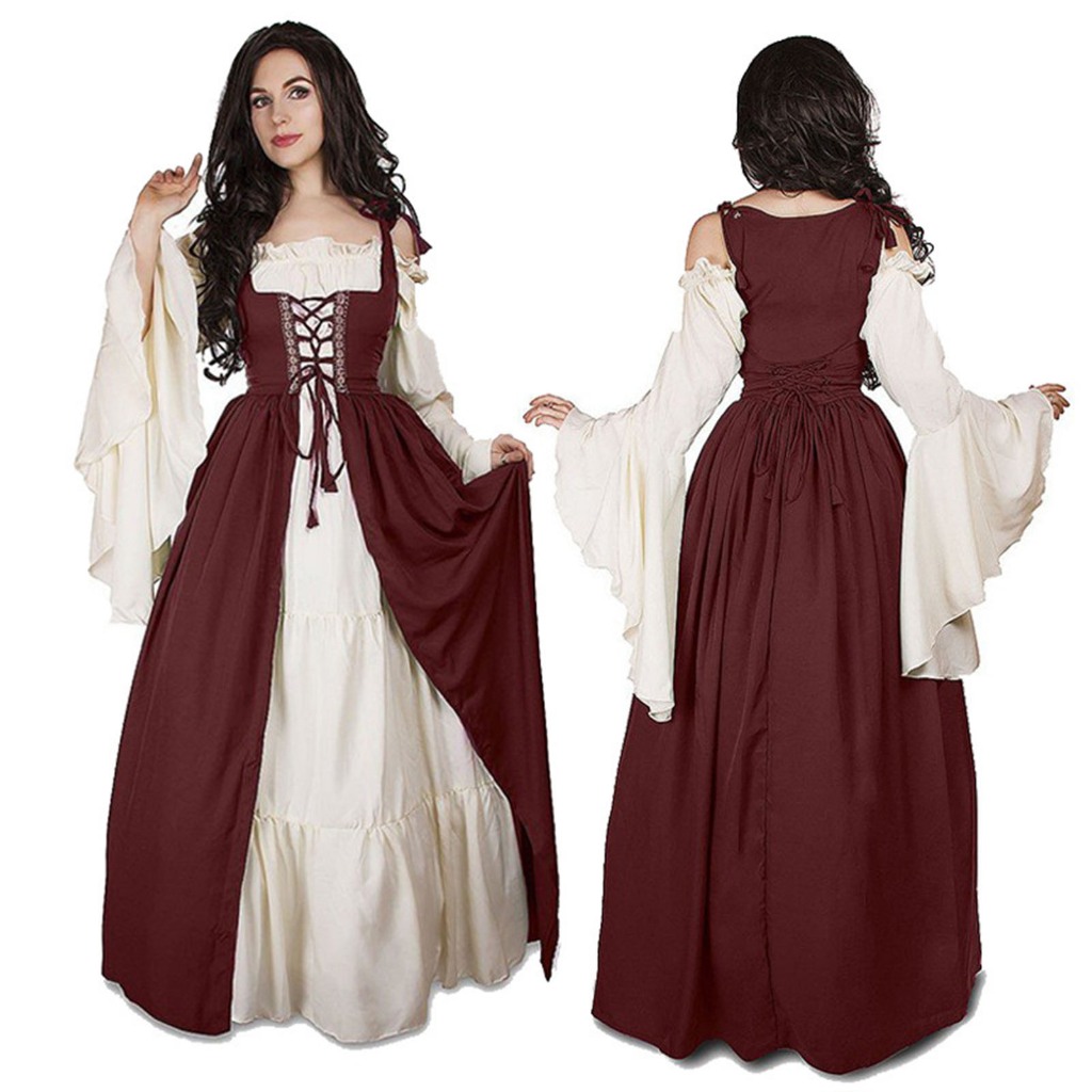 New Medieval Dress Woman Cosplay Elegant Greece Gothic Lace Ball Halloween Party Dresses for Women Shopee Singapore