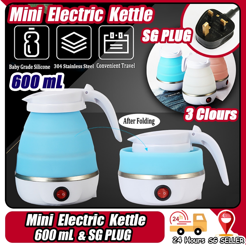 🇸🇬 ReadyStock Travel Kettle Electric Portable Foldable Electric Kettle Portable Mini Travel