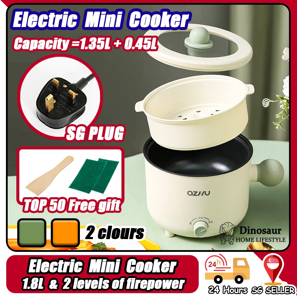  Mini Cooker, Electric Cooking Pot 1.5L Coated Anti Scald Handle  Clear Lid Multifunction Electric Cooker for Home Dormitory (Purple Double  Layer): Home & Kitchen