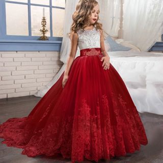 Red white clearance flower girl dresses