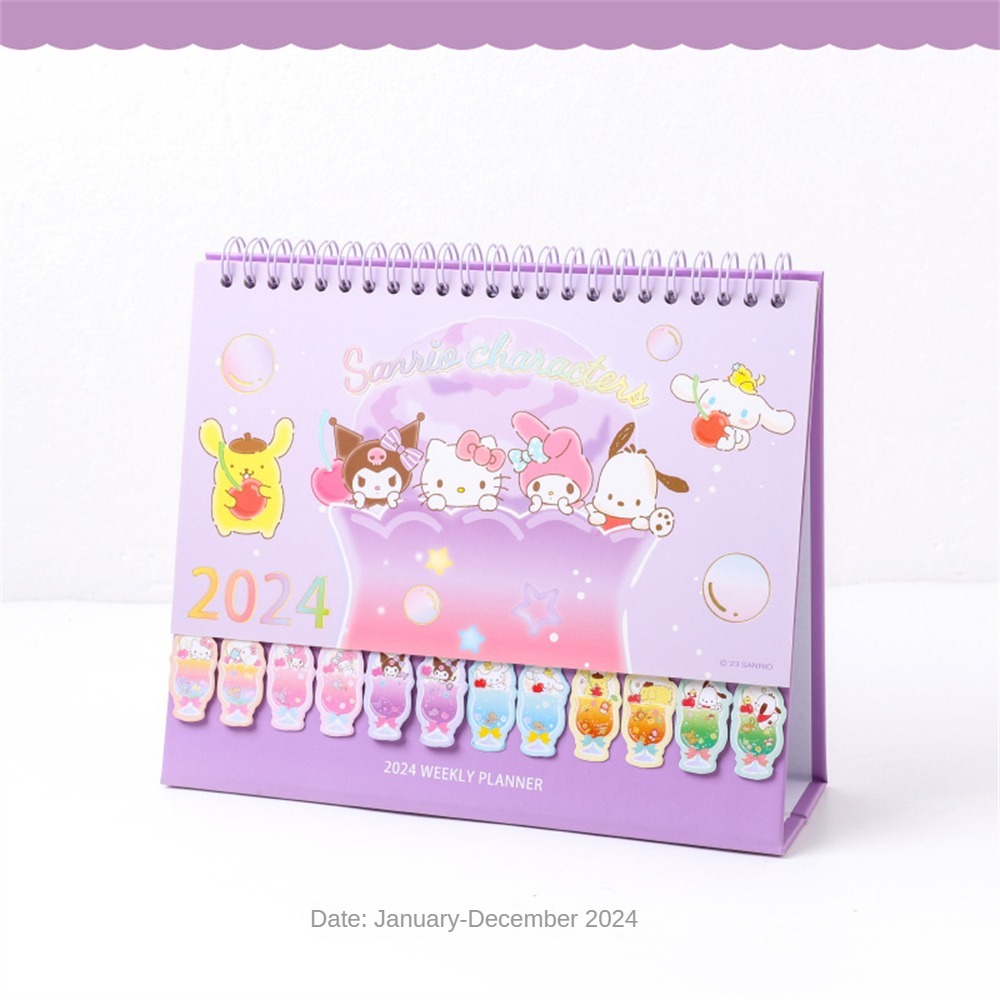 Sanrio 2024 Year Desk Calendar Office Monthly Table Calendars Hello