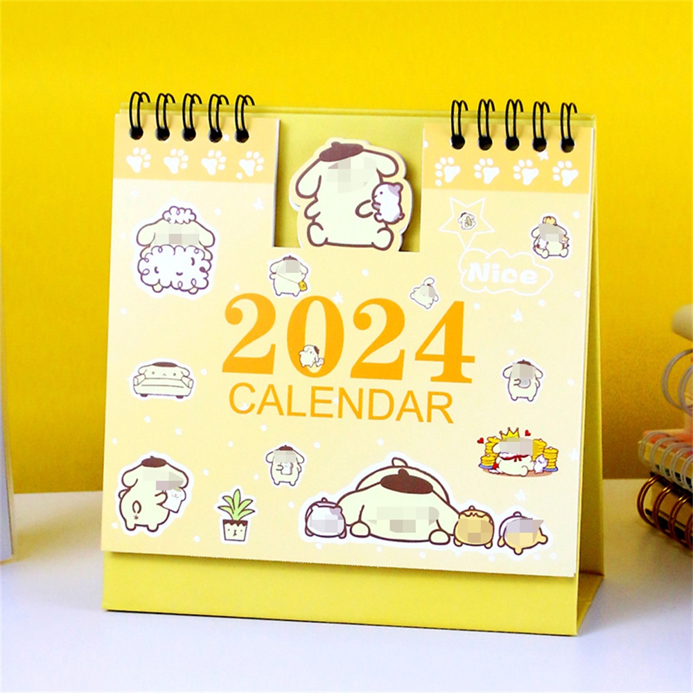 Sanrio 2024 Year Desk Calendar Office Monthly Table Calendars Hello Kitty Cinnamoroll Kawaii 5592