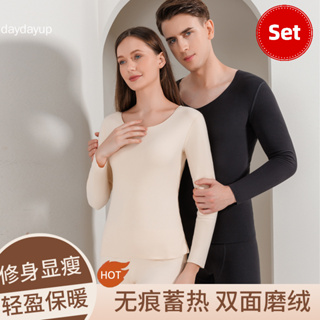 SG Stock]Men Women Thermal Wear Winter Wear Thermal underwear Set(Thick)  plus size, Inner Wear innerwear long