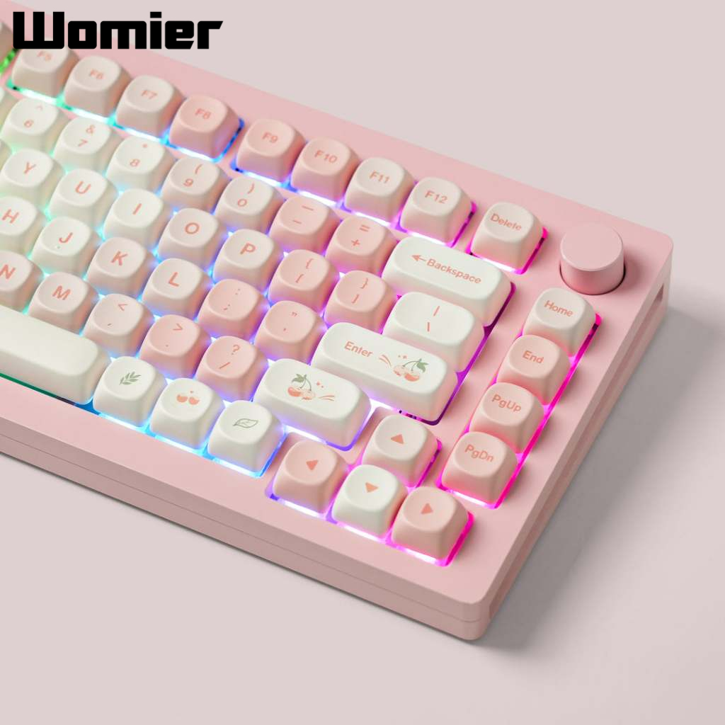 WOMIER 143 Keys Pink Cherry Keycaps Fresh Theme MOA Profile Dye-Sub PBT ...