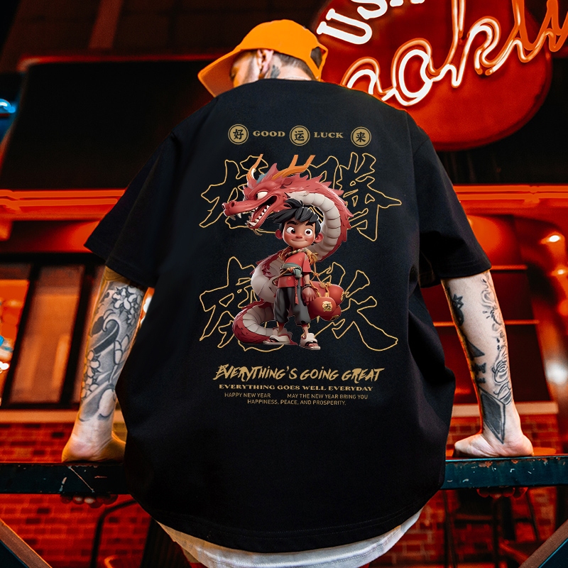 New Chinese Style Short Sleeve Dunhuang Print Shirt - Phantom World 幻世集