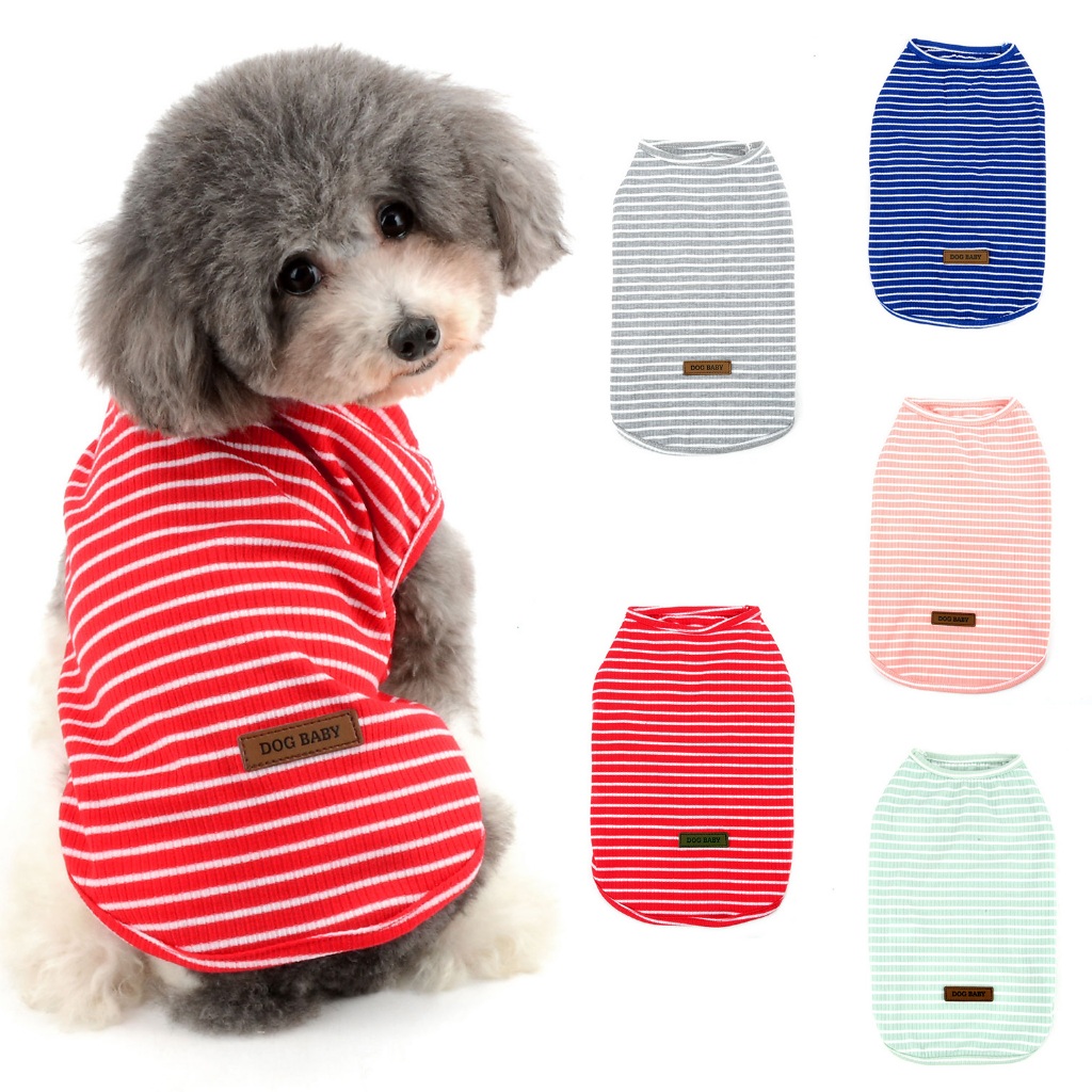 Dog Clothes Pet Apparel Striped Pet Dog Shirt Cotton Doggy Clothing Cute Puppy T Shirt for Small Dogs Pet Summer Vest Shopee Singapore