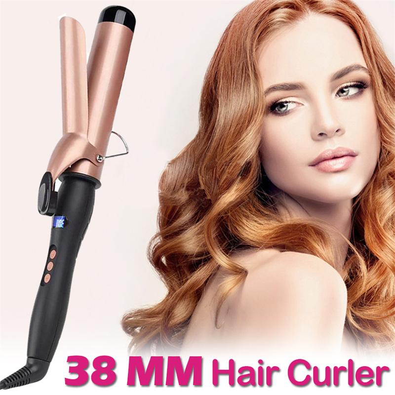 Hair Curler Electric Curling Iron Hair Waver Styling Tools LED Display Ceramic Roll Curling Negative Ion USB Rechargeable