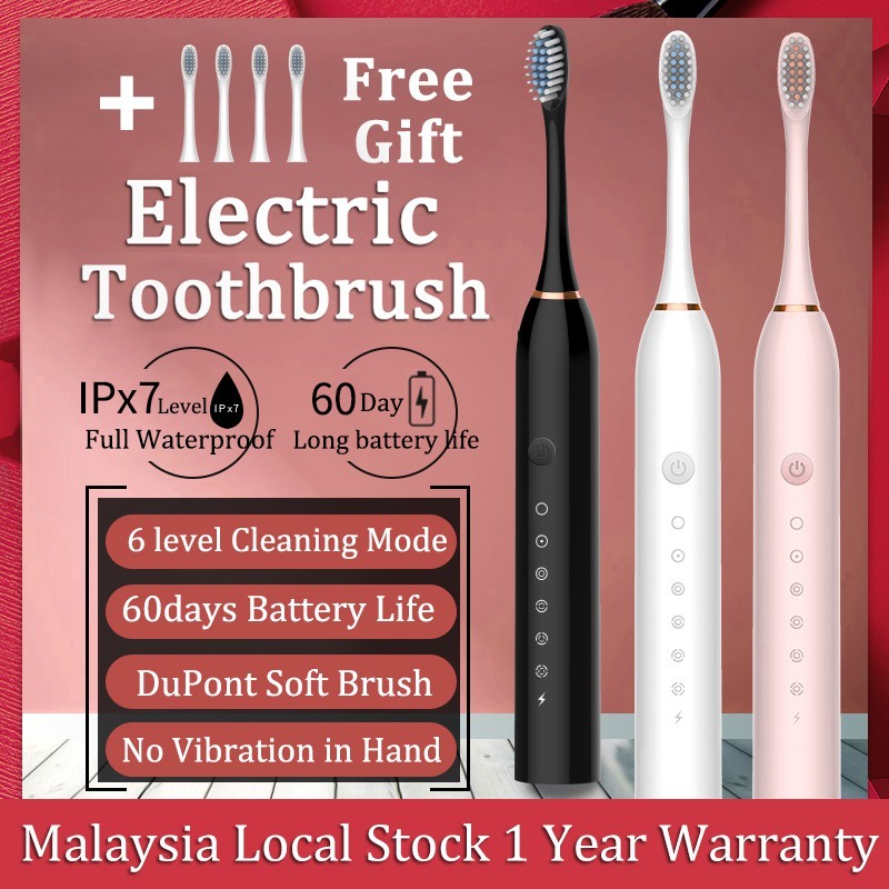 Sonic Electric Toothbrush Fast Rechargeable Ultrasonic Automatic Tooth ...