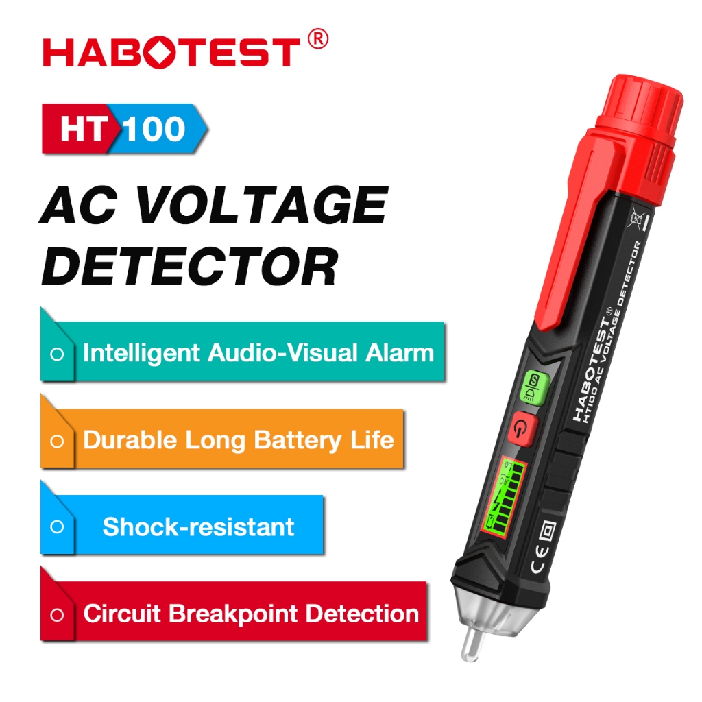 HABOTEST HT100 AC Voltage Test Pen 12V1000V/48V1000V Noncontact