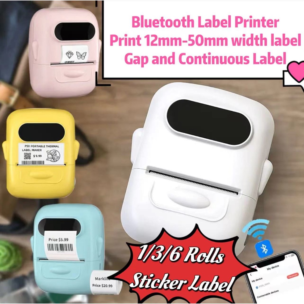 Marklife P50 Thermal Label Printer Mini Portable 15-50mm Photo Barcode  Stickers Impresoras Self-adhesive Labeling Maker Office - AliExpress