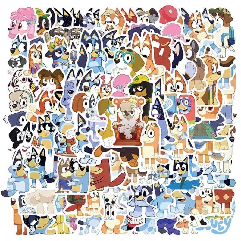 100 pcs Cute Bluey Cartoon Waterproof PVC Stickers | Shopee Singapore