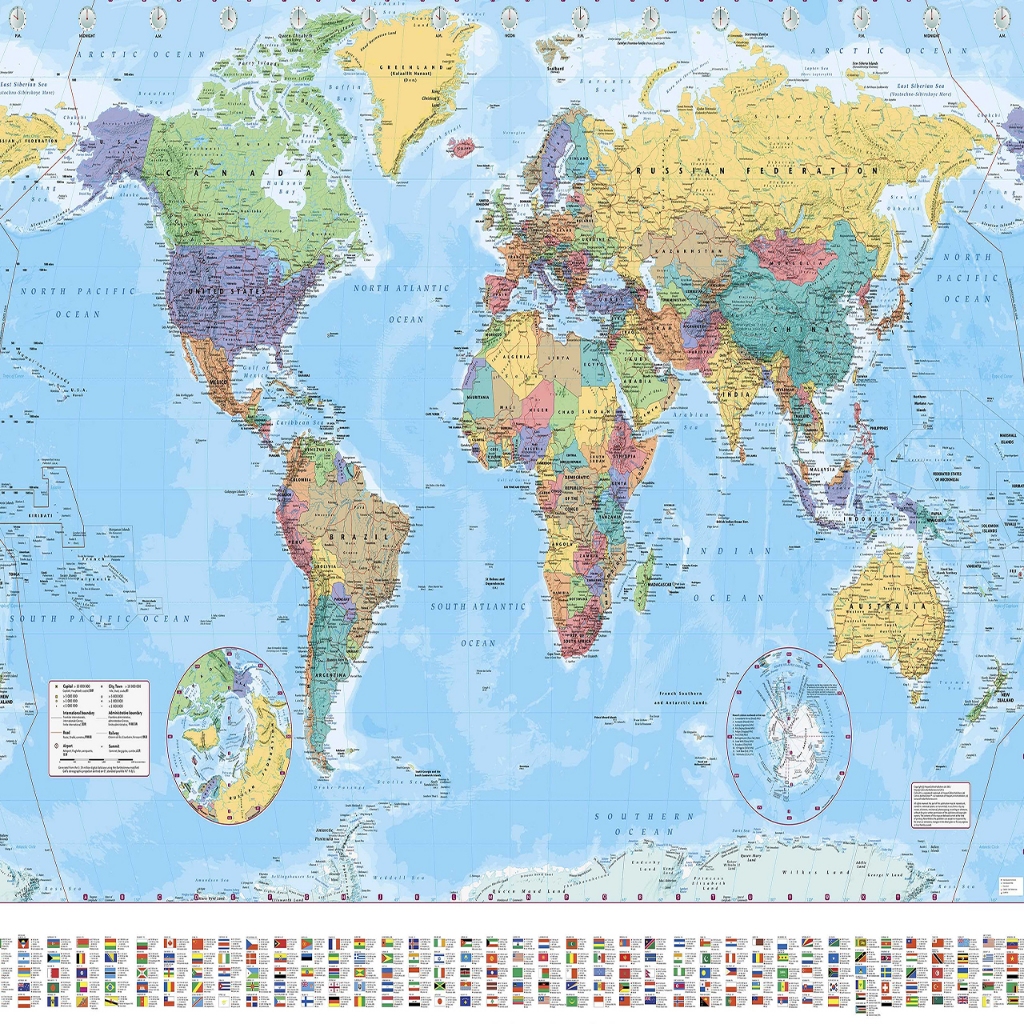 World Map Wall canvas painting Large Map of The World Poster with ...