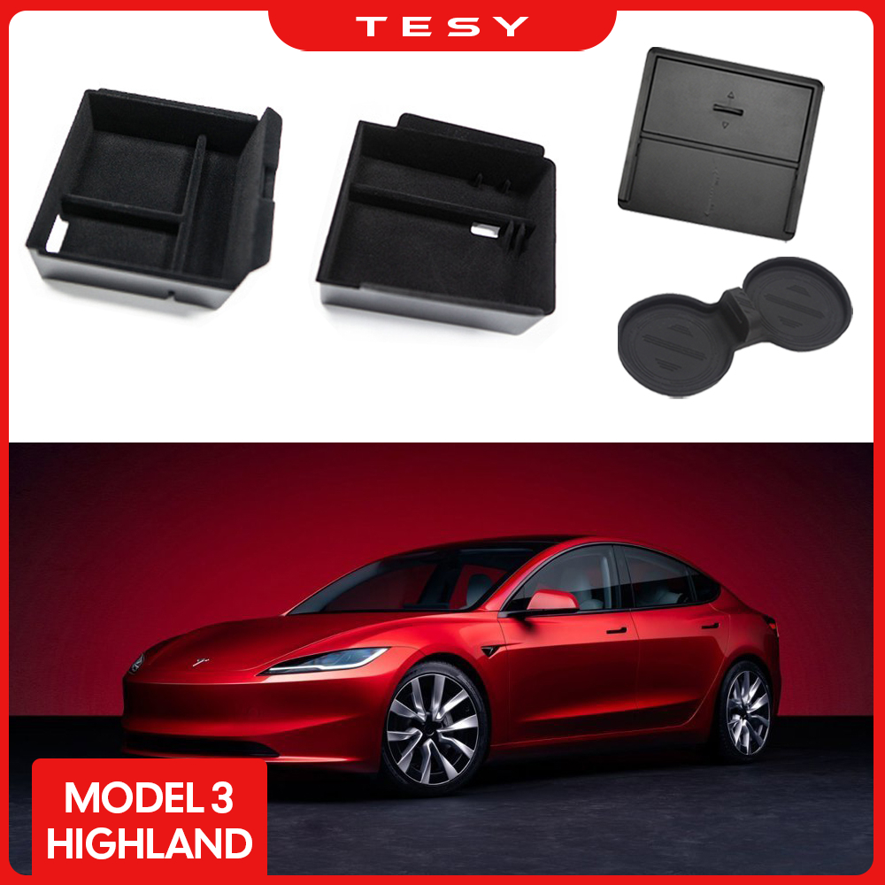 for Tesla Model 3 Highland 2024 Console Armrest Storage Organizer Interior  Storage Box Organizer Interior Replacement Accessorie