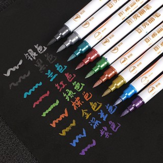 10 Color Metallic Glitter Marker Pen Soft Brush Hard Dual Tip For Art  Graffiti Painting Drawing Writing Calligraphy Scrapbooking