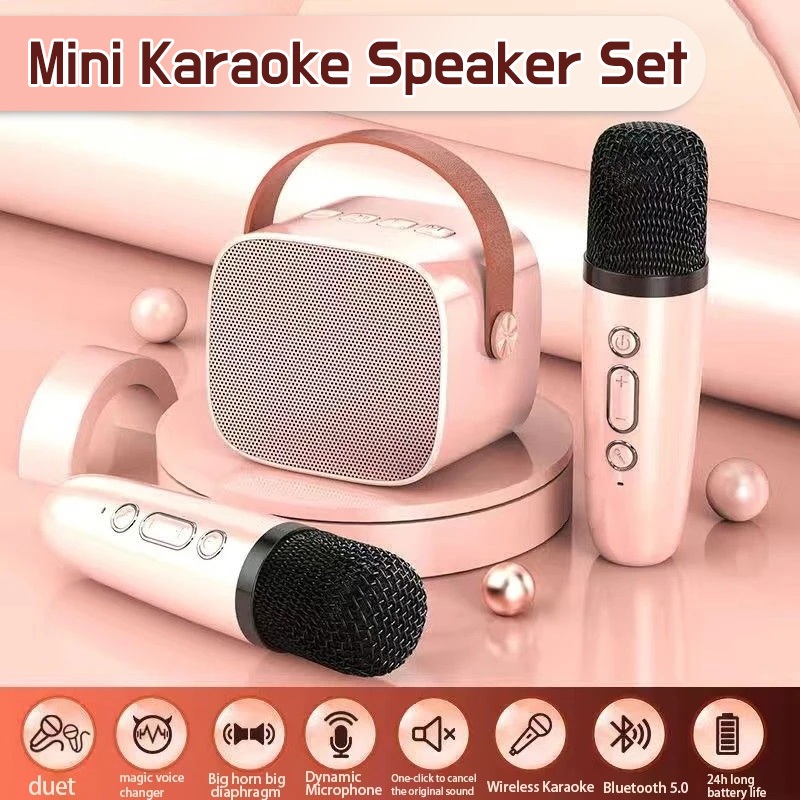 Mini Karaoke Speaker Wireless Mic Bluetooth Small Speaker Outdoor