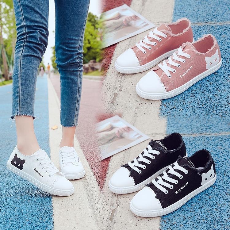 Casual flat canvas on sale shoes