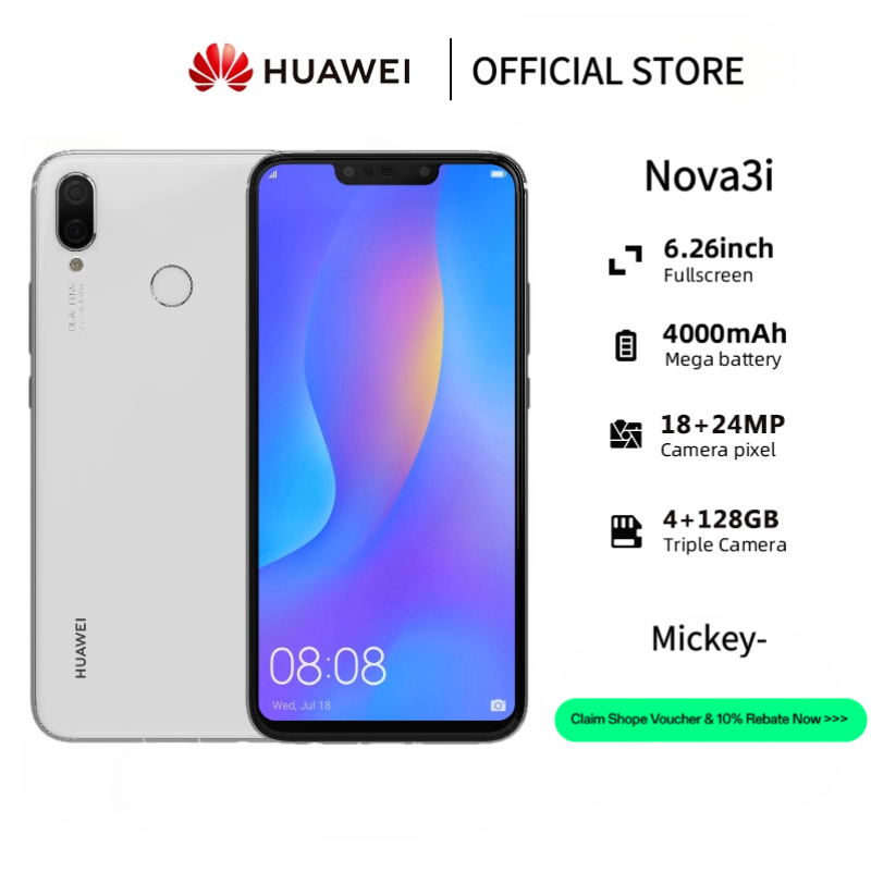 Huawei Nova 3I 4GB 128G Android 8.1 EMUI 8.2 6.3'' MicroSD 3340mAh GPU
