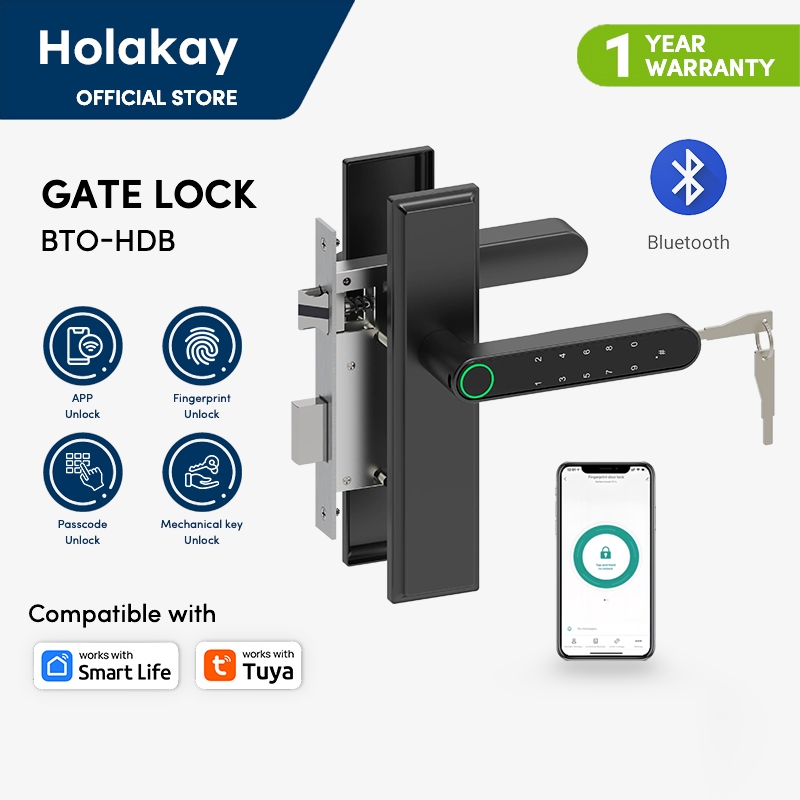 EASY Installation 2022 New Tuya Smart Bluetooth Digital Gate Lock