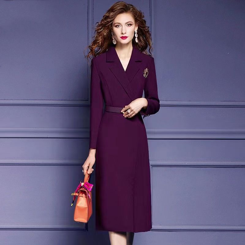 Purple work clearance dress