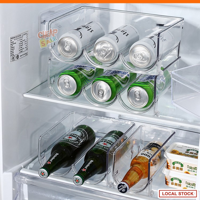 Stackable Wine Rack Water Bottle Holder Fridge Drink Organizer ...